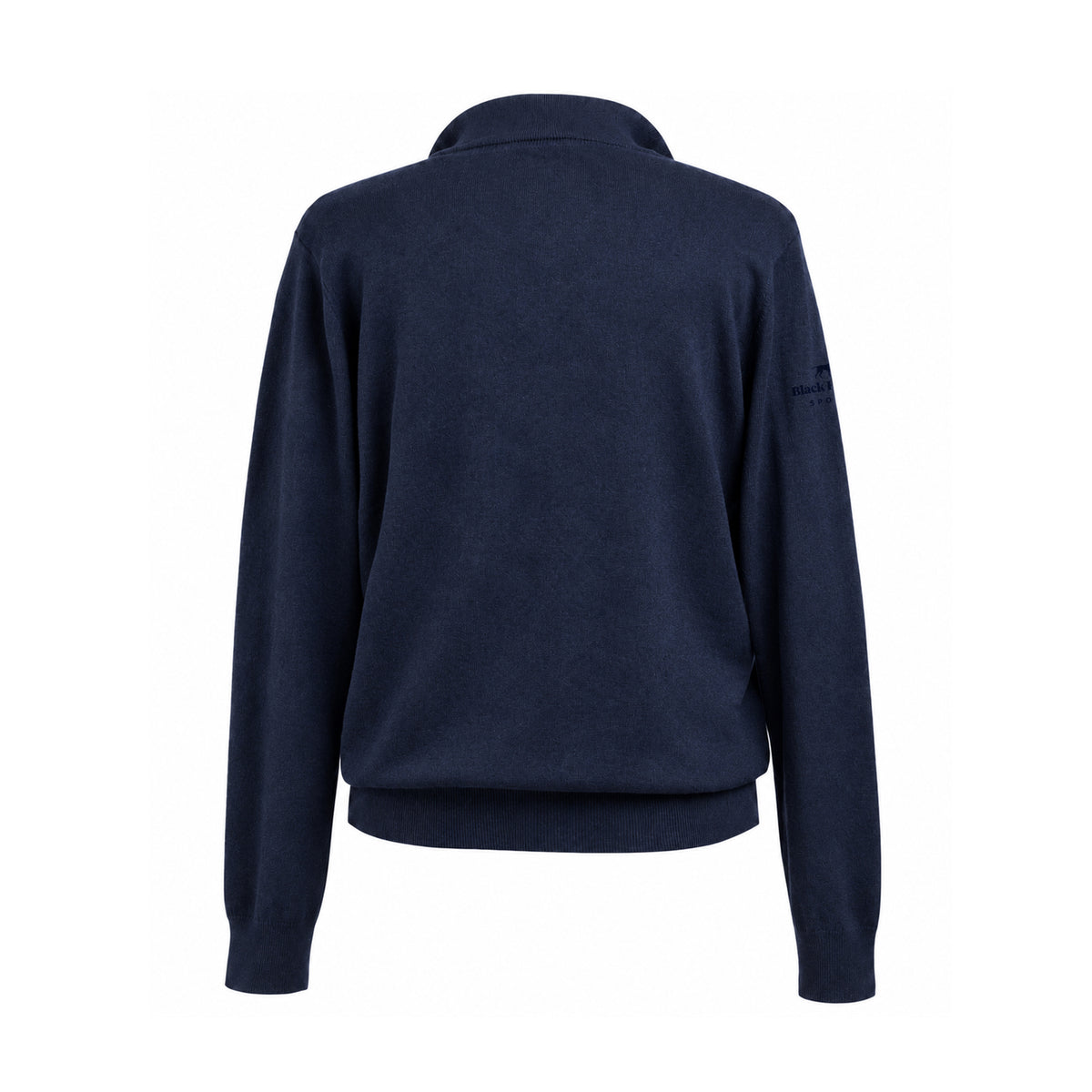 Merino Cotton Quarter Zip — Navy Blue — Back