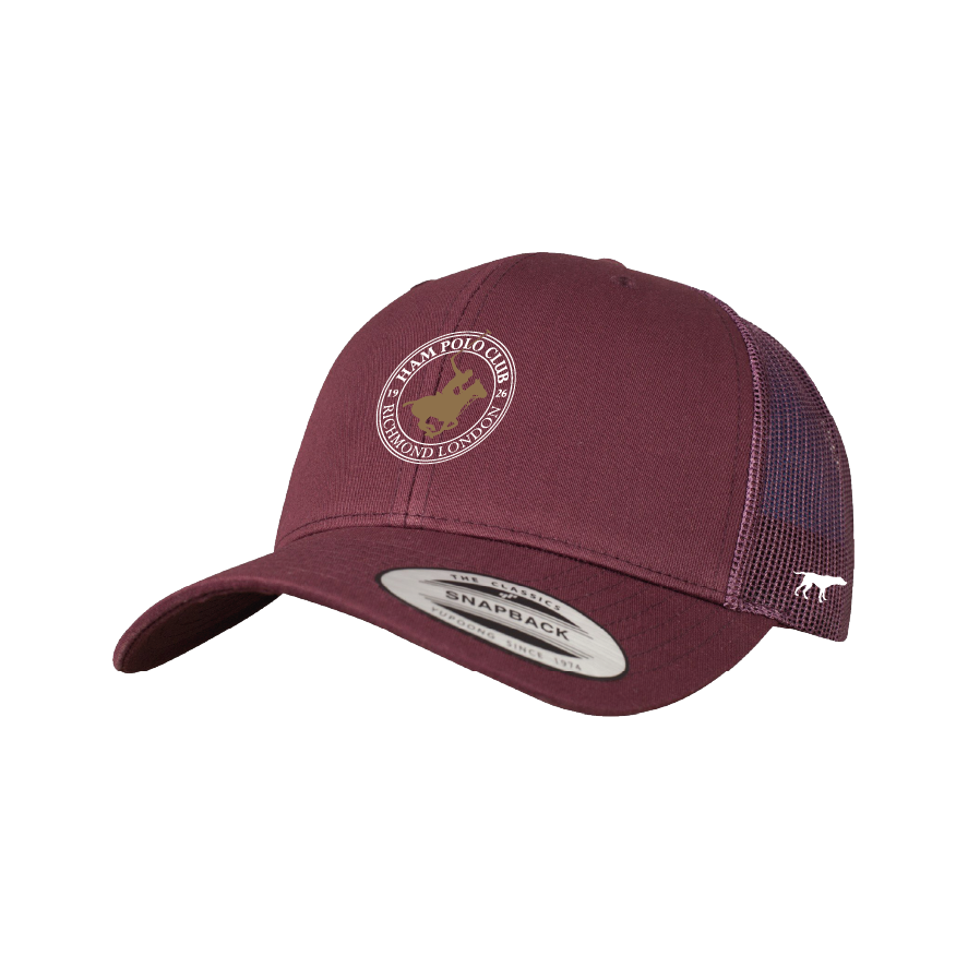 Ham Polo Burgundy Unisex Trucker Cap Black Hound Sports