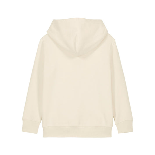 Black Hound Kids Natural Raw Flock Hoodie with Pink Logo