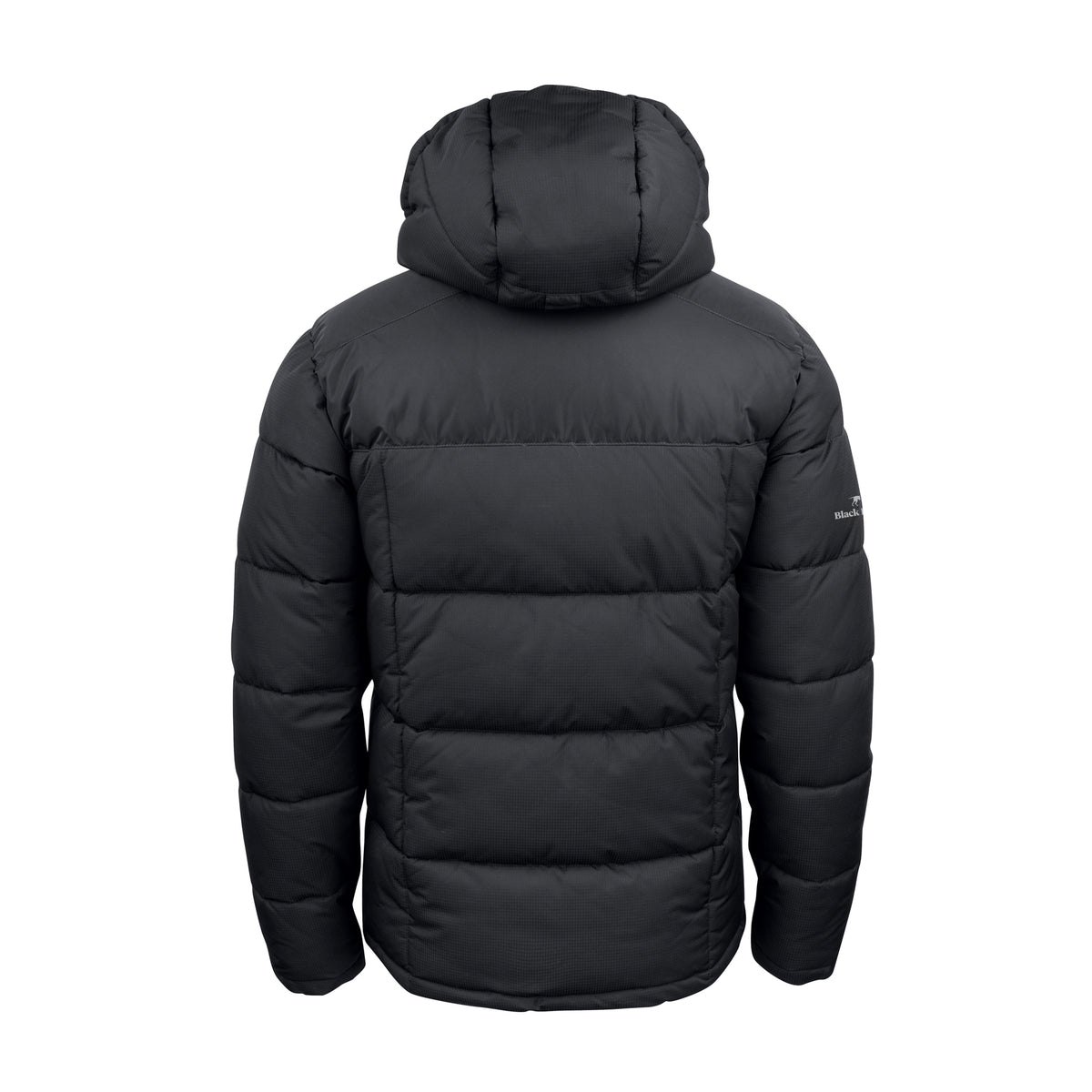 Black Hound men's winter jacket in black – back view