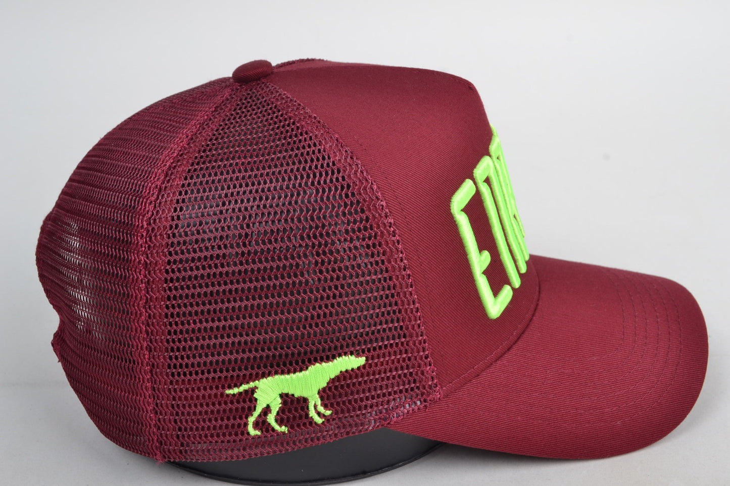 Enpolo Trucker Cap - Burgundy & Neon Green