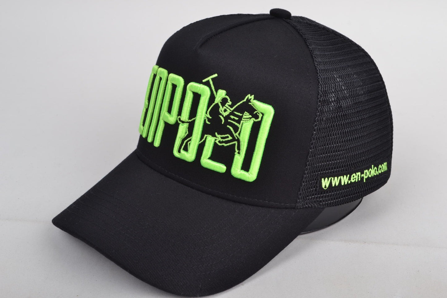 Enpolo Trucker Cap - Black & Neon Green