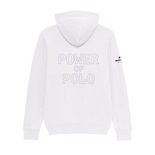 Power of Polo White Zip Hoodie