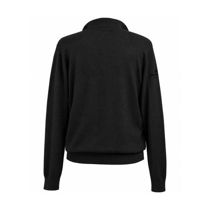 Merino Cotton Quarter Zip — Black — Back