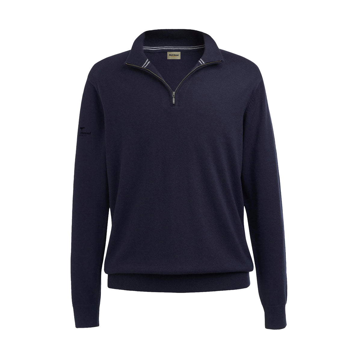 Merino Cotton Quarter Zip — Navy Blue — Front