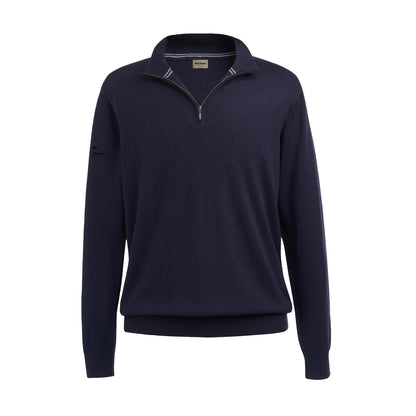 Merino Cotton Quarter Zip — Navy Blue — Front