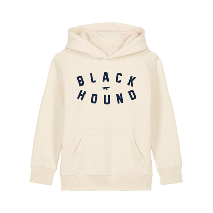 Black Hound Kids Natural Raw Flock Hoodie with Black Logo
