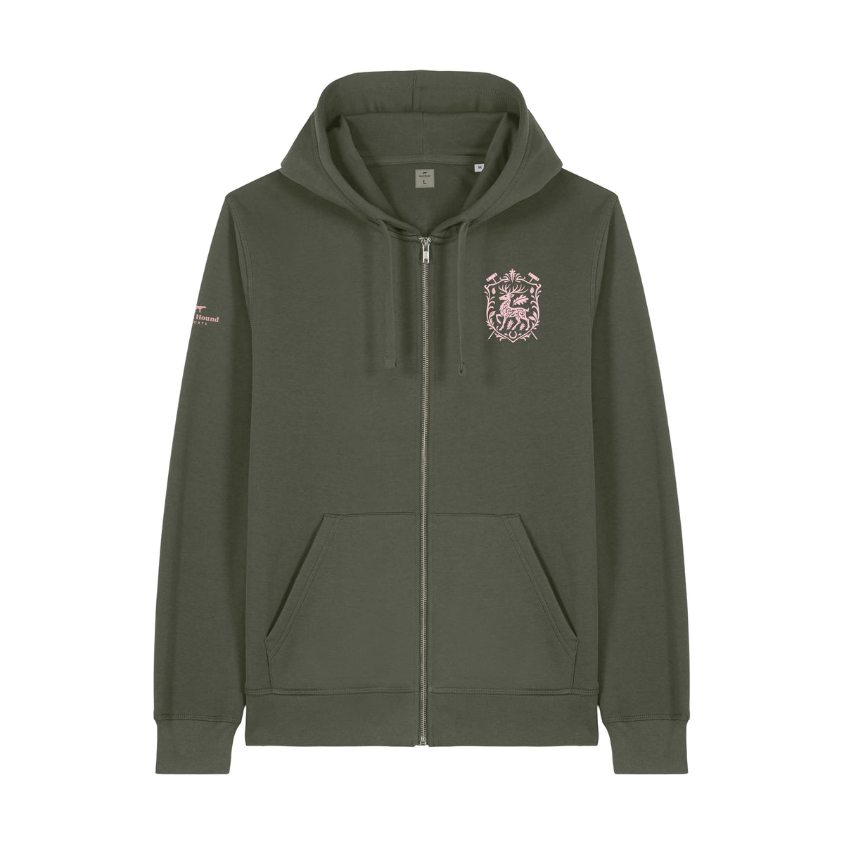 Richmond Park Zip Hoodie Khaki front