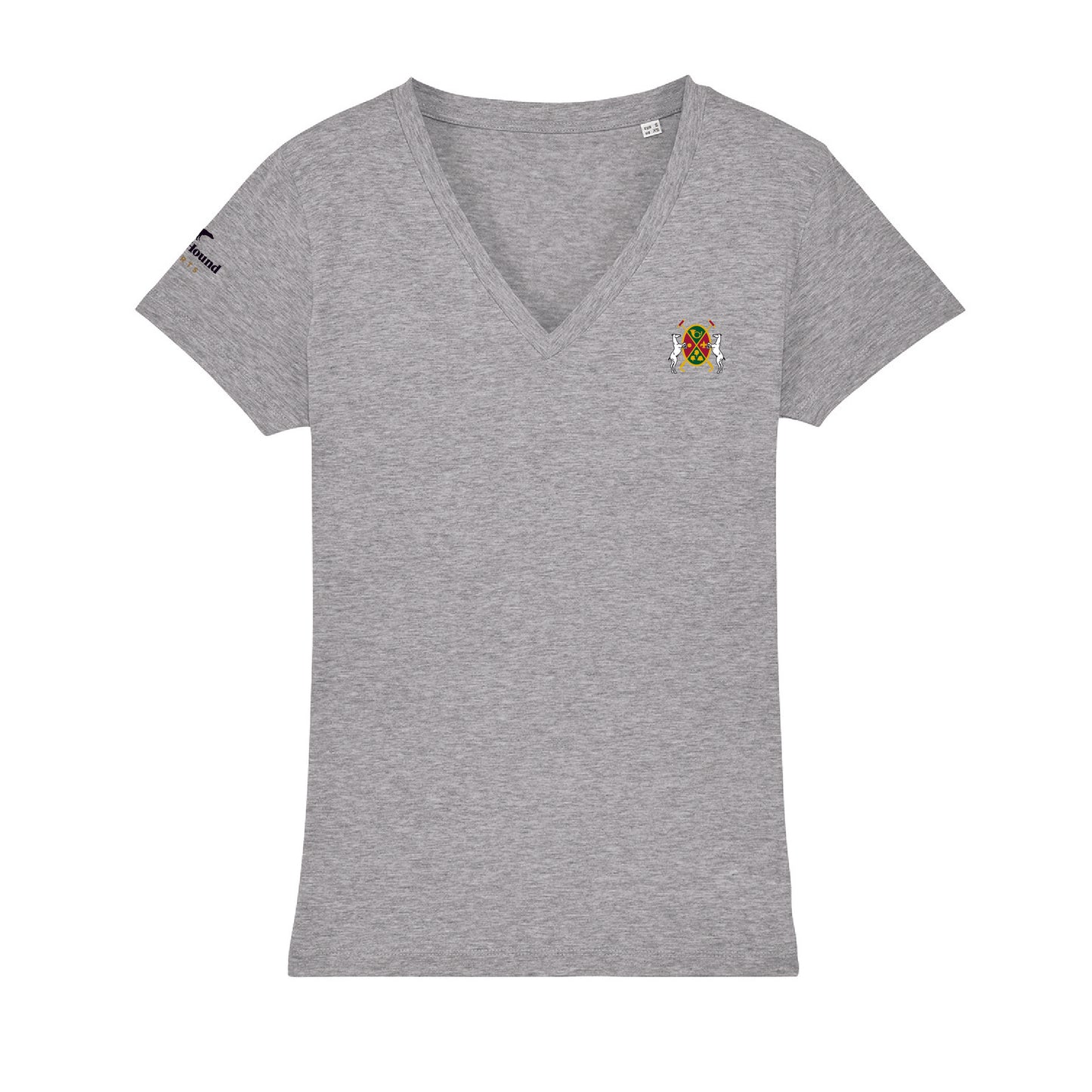 Polo Club de Chantilly Womens Grey V-Neck T-Shirt