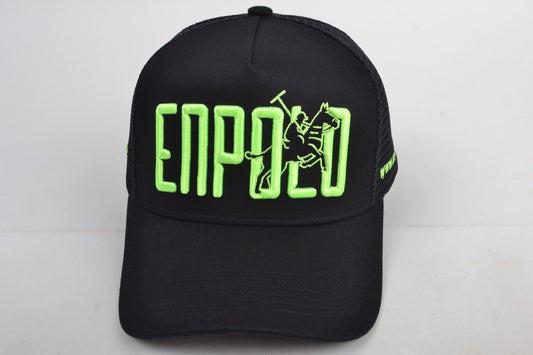 Enpolo Trucker Cap - Black & Neon Green