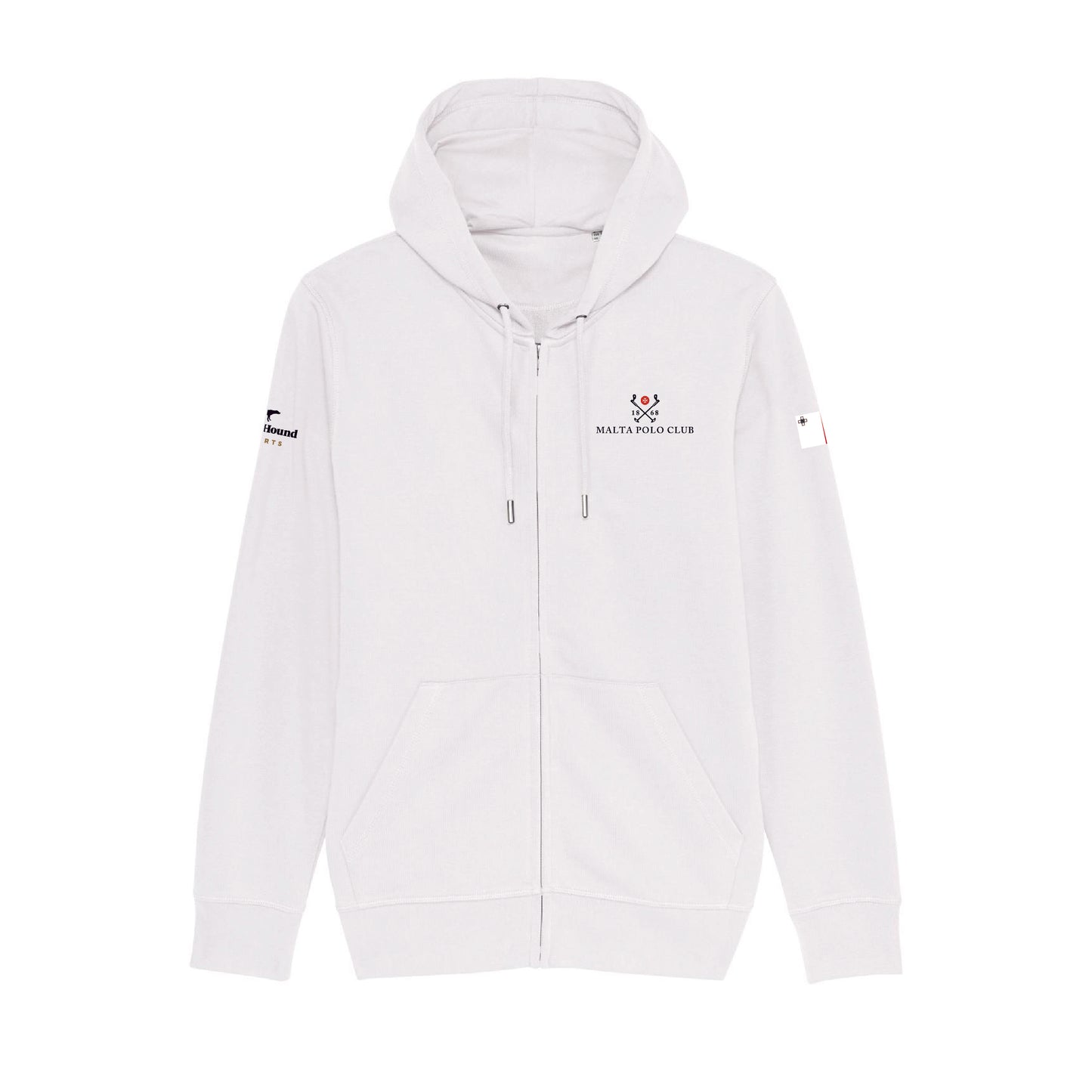 Malta White Zip Hoodie