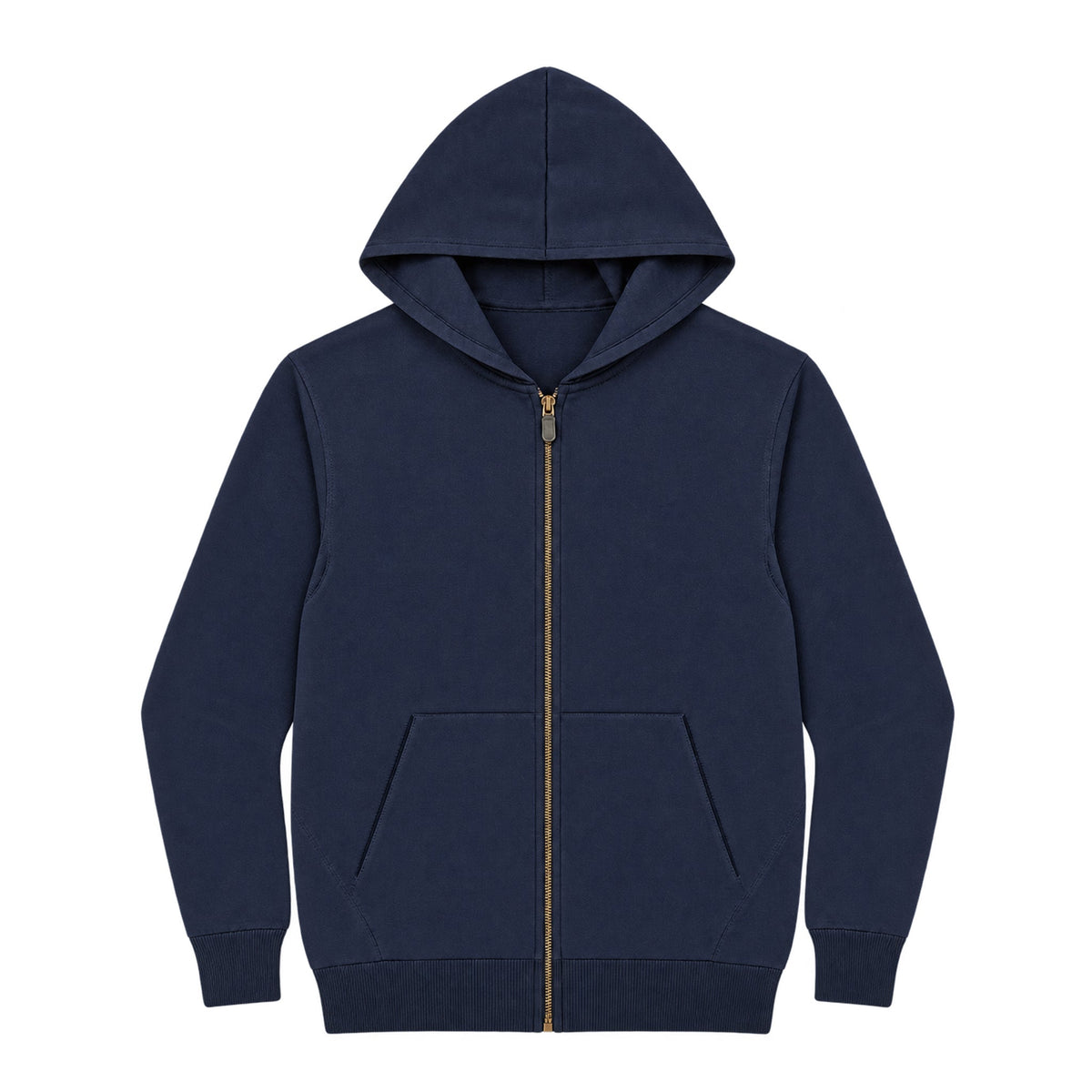 Patagonian Merino zip hoodie Navy Blue front