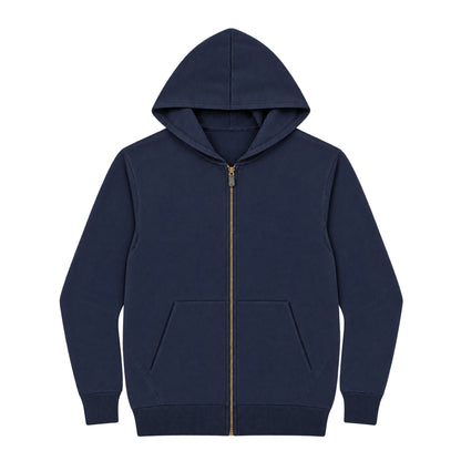 Patagonian Merino zip hoodie Navy Blue front