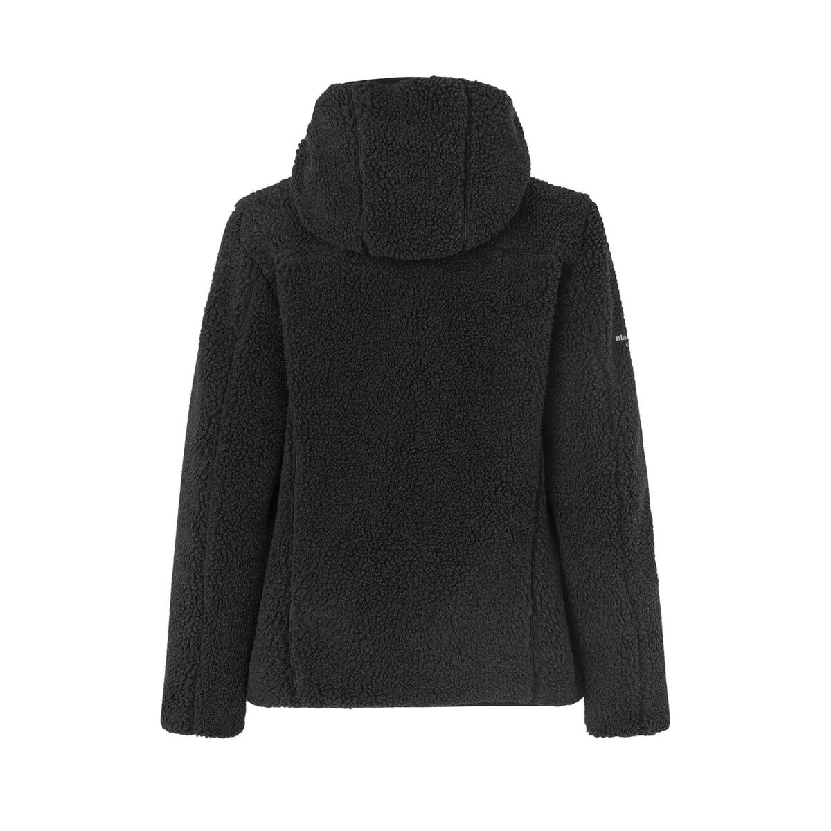 Black Hound women's teddy fleece jacket in Black – back view
