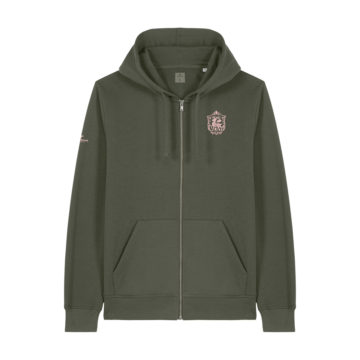Richmond Park Khaki Zip Hoodie front