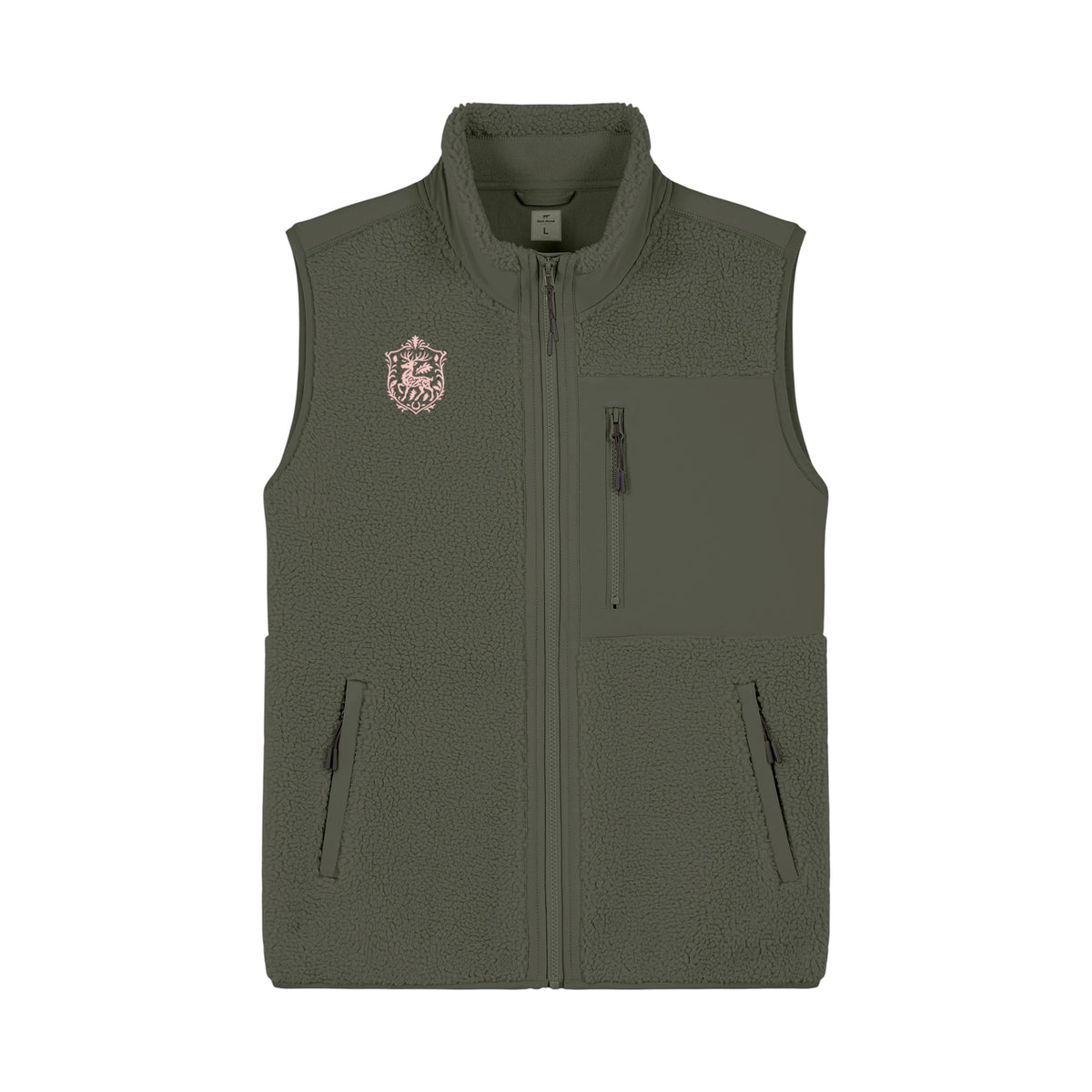 Richmond Park Sherpa Vest Khaki front