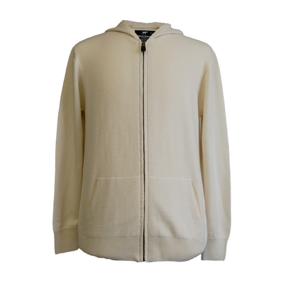 Black Hound Merino Ivory Zip Hoodie