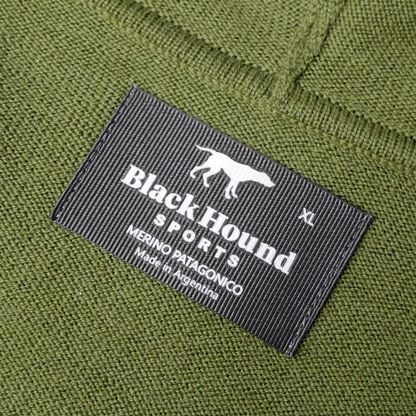 Black Hound Merino Green Zip Hoodie