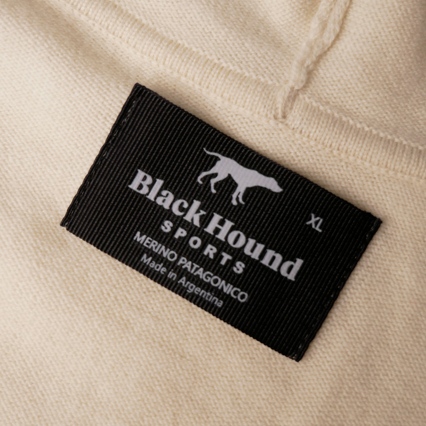 Black Hound Merino Ivory Zip Hoodie