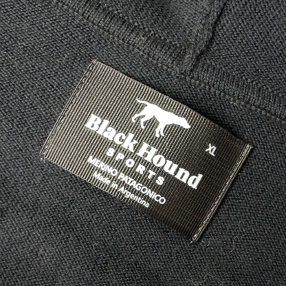 Black Hound Merino Navy Zip Hoodie