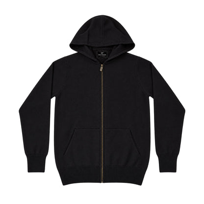 Patagonian Merino zip hoodie Black front