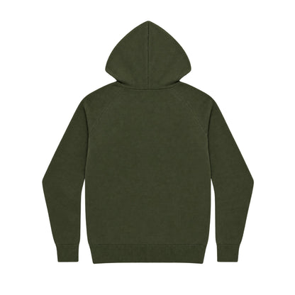 Patagonian Merino zip hoodie Olive Green back