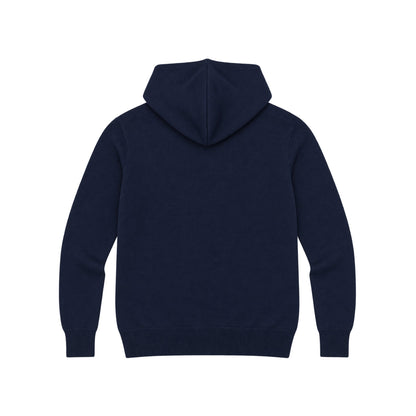 Patagonian Merino zip hoodie Navy Blue back