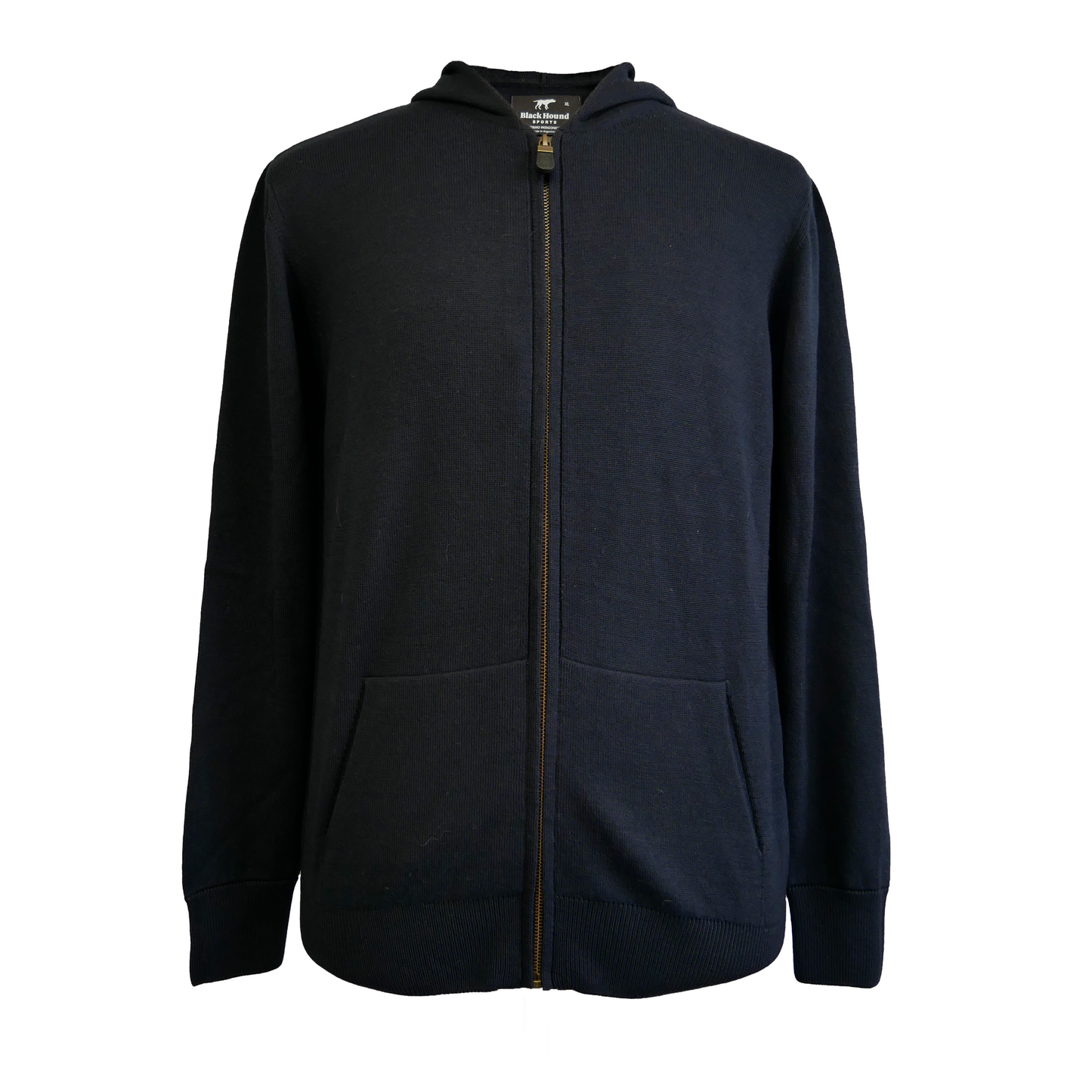 Black Hound Merino Navy Zip Hoodie