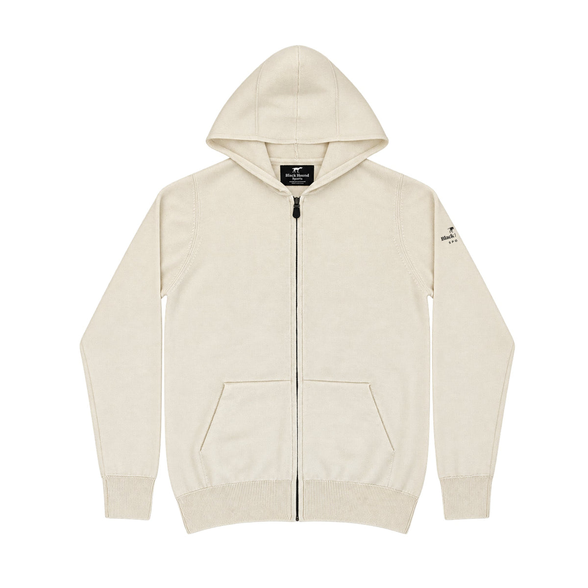 Patagonian Merino zip hoodie natural front