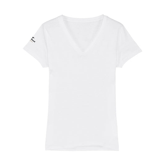 Black Hound Womens White V-Neck T-Shirt
