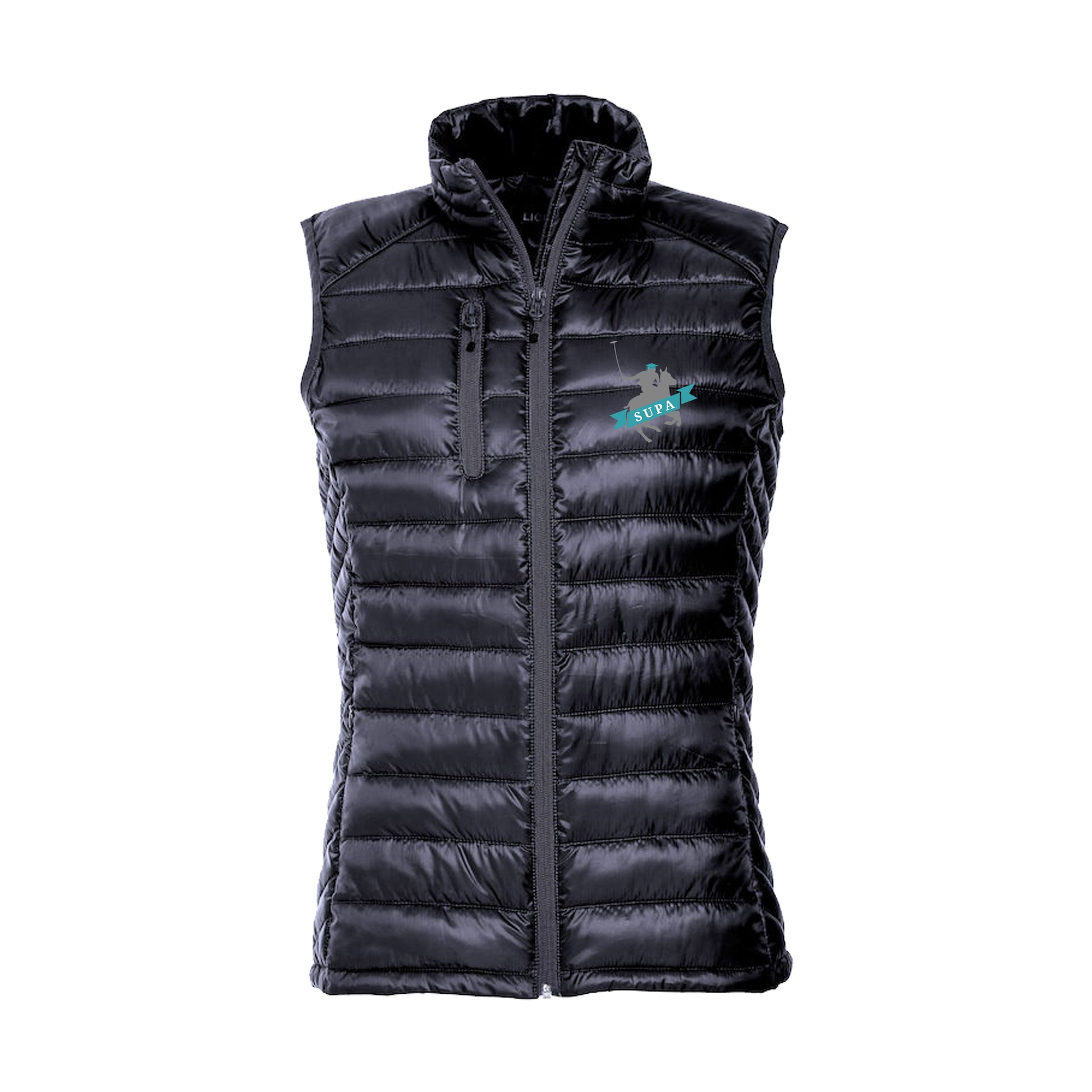 Navy Ladies Black Sports Gilet Heritage Navy Blue Longline Fleece