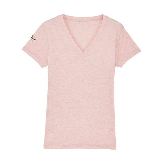 Black Hound Womens Pink V-Neck T-Shirt